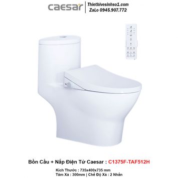 Bồn Cầu Nắp Rửa Điện Tử Caesar C1375F-TAF512H