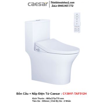 Bồn Cầu Nắp Rửa Điện Tử Caesar C1391F-TAF512H