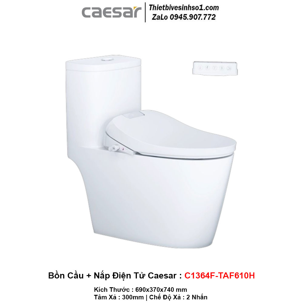 Bồn Cầu Nắp Rửa Điện Tử Caesar C1364F-TAF610H