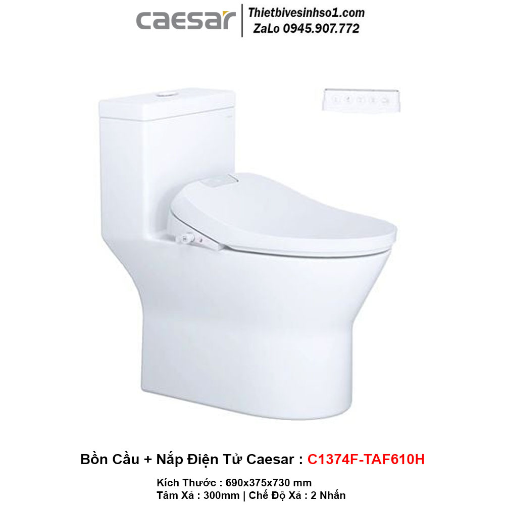 Bồn Cầu Nắp Rửa Điện Tử Caesar C1374F-TAF610H
