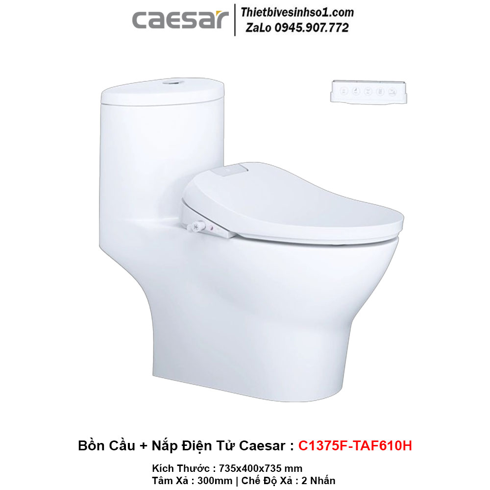 Bồn Cầu Nắp Rửa Điện Tử Caesar C1375F-TAF610H