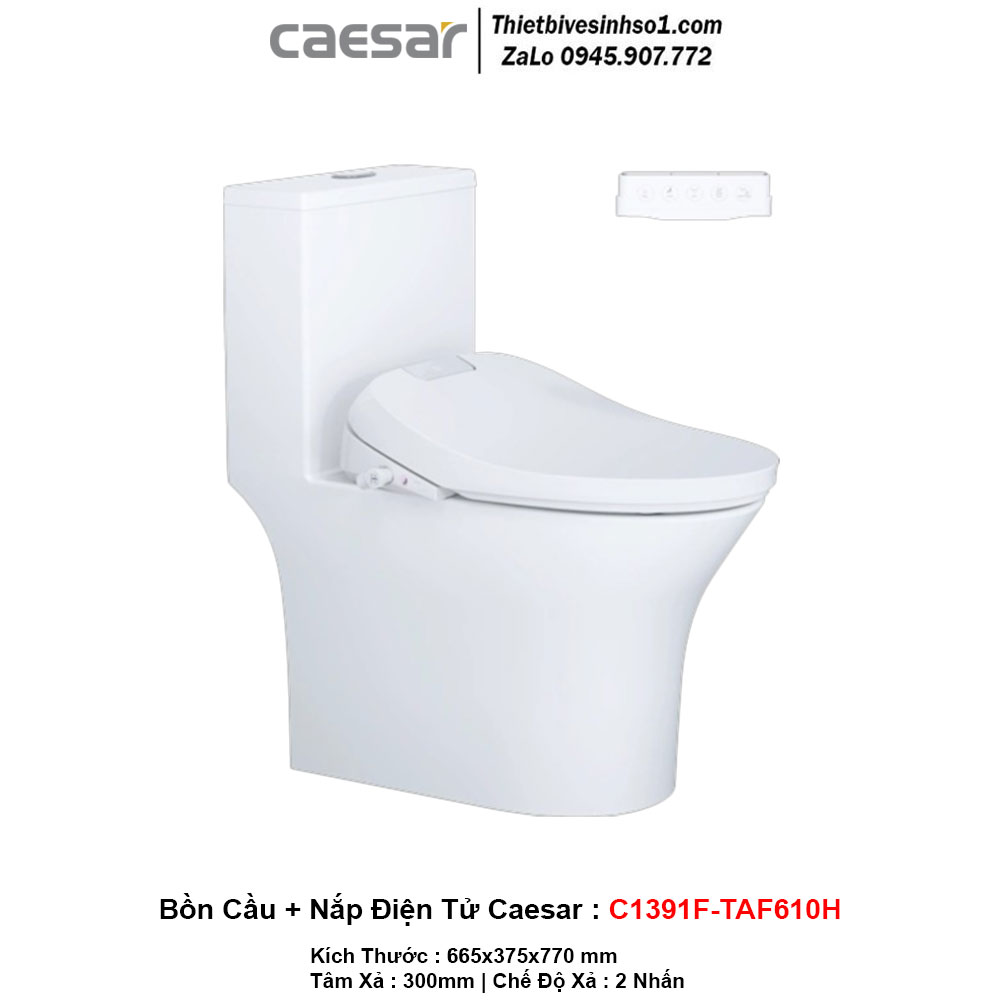Bồn Cầu Nắp Rửa Điện Tử Caesar C1391F-TAF610H