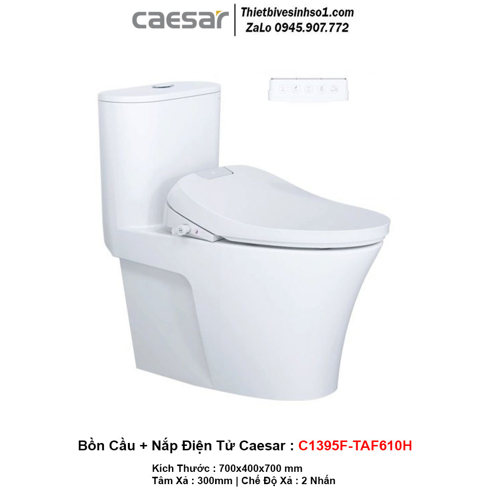Bồn Cầu Nắp Rửa Điện Tử Caesar C1395F-TAF610H