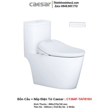 Bồn Cầu Nắp Rửa Điện Tử Caesar C1364F-TAF610H