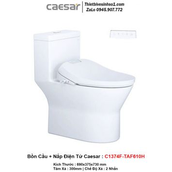 Bồn Cầu Nắp Rửa Điện Tử Caesar C1374F-TAF610H