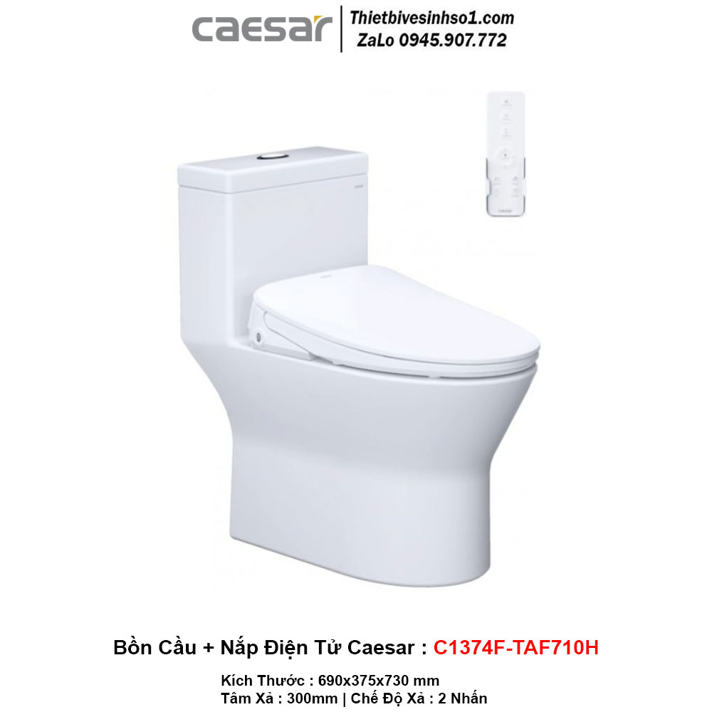 Bồn Cầu Nắp Rửa Điện Tử Caesar C1374F-TAF710H