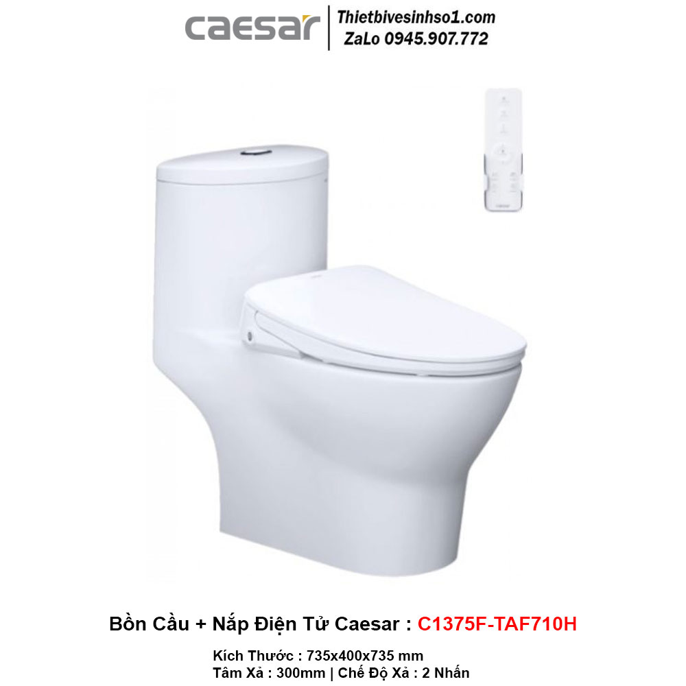 Bồn Cầu Nắp Rửa Điện Tử Caesar C1375F-TAF710H