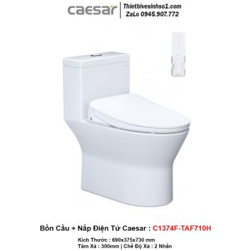 Bồn Cầu Nắp Rửa Điện Tử Caesar C1374F-TAF710H