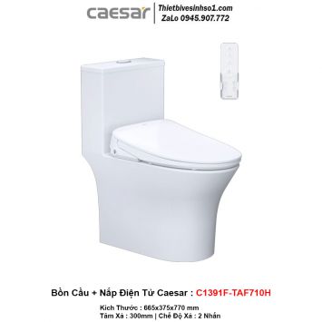 Bồn Cầu Nắp Rửa Điện Tử Caesar C1391F-TAF710H
