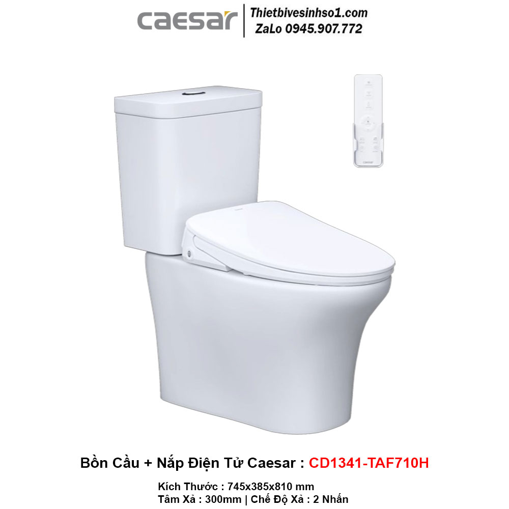 Bồn Cầu Nắp Rửa Điện Tử Caesar CD1341-TAF710H