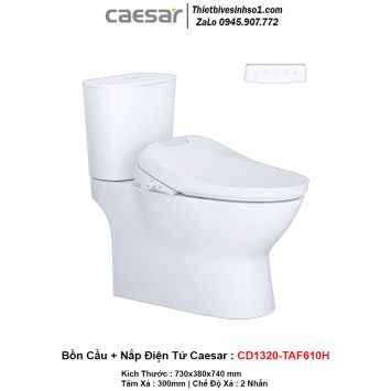 Bồn Cầu Nắp Rửa Điện Tử Caesar CD1320-TAF610H
