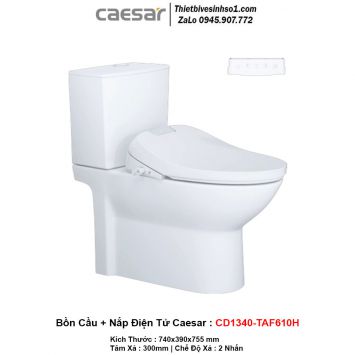 Bồn Cầu Nắp Rửa Điện Tử Caesar CD1340-TAF610H