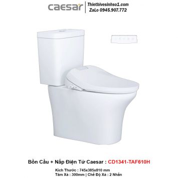 Bồn Cầu Nắp Rửa Điện Tử Caesar CD1341-TAF610H