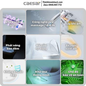 Nắp Bồn Cầu Điện Tử Caesar TAF512H