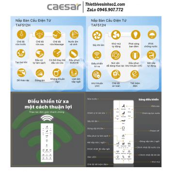 Nắp Bồn Cầu Điện Tử Caesar TAF512H