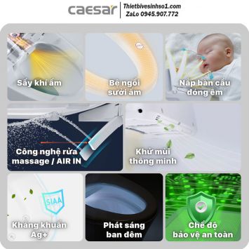 Nắp Bồn Cầu Điện Tử Caesar TAF710H