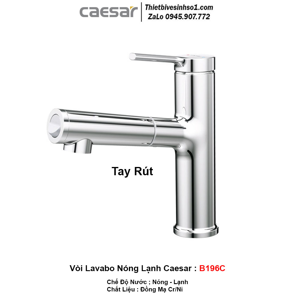 Vòi Lavabo Nóng Lạnh Caesar B196C
