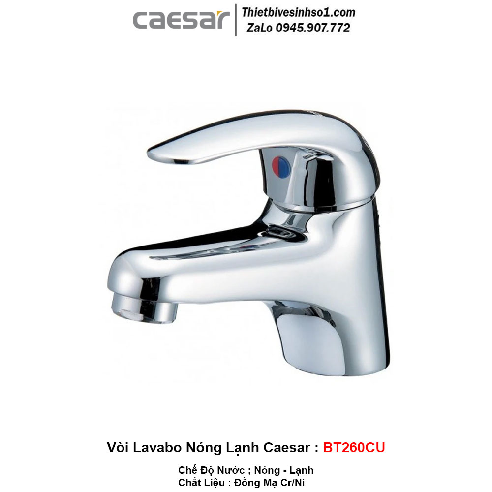 Vòi Lavabo Nóng Lạnh Caesar BT260CU