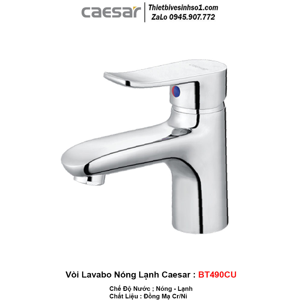 Vòi Lavabo Nóng Lạnh Caesar BT490CU