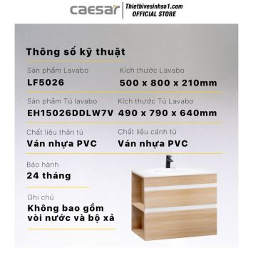 Tủ Chậu Lavabo Caesar LF5026-EH15026DDLW7V
