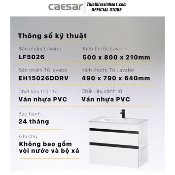 Tủ Chậu Lavabo Caesar LF5026-EH15026DDRV
