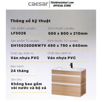 Tủ Chậu Lavabo Caesar LF5026-EH15026DDRW7V