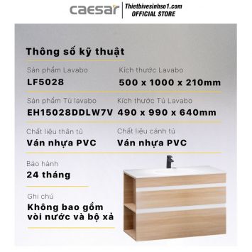 Tủ Chậu Lavabo Caesar LF5028-EH15028DDLW7V