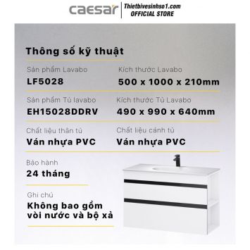 Tủ Chậu Lavabo Caesar LF5028-EH15028DDRV