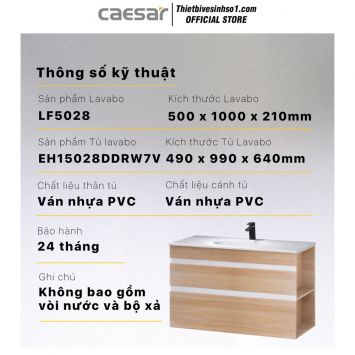 Tủ Chậu Lavabo Caesar LF5028-EH15028DDRW7V