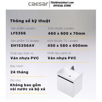 Tủ Chậu Lavabo Caesar LF5356-EH15356AV
