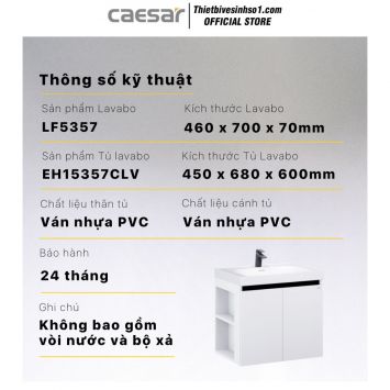 Tủ Chậu Lavabo Caesar LF5357-EH15357CLV