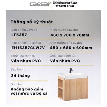 Tủ Chậu Lavabo Caesar LF5357-EH15357CLW7V