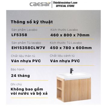 Tủ Chậu Lavabo Caesar LF5358-EH15358CLW7V