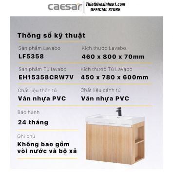 Tủ Chậu Lavabo Caesar LF5358-EH15358CRW7V