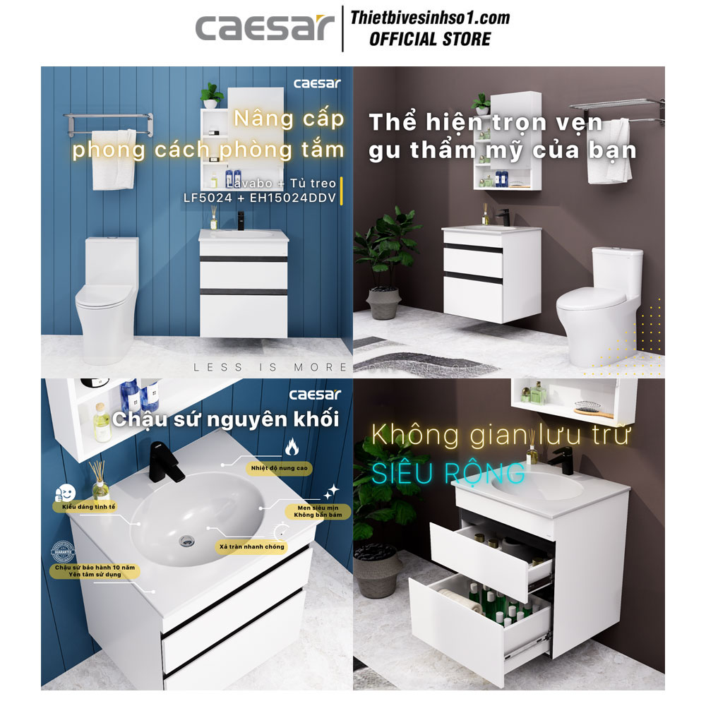 Tủ Chậu Lavabo Caesar LF5024-EH15024DDV Tủ Chậu Lavabo Caesar LF5024-EH15024DDV