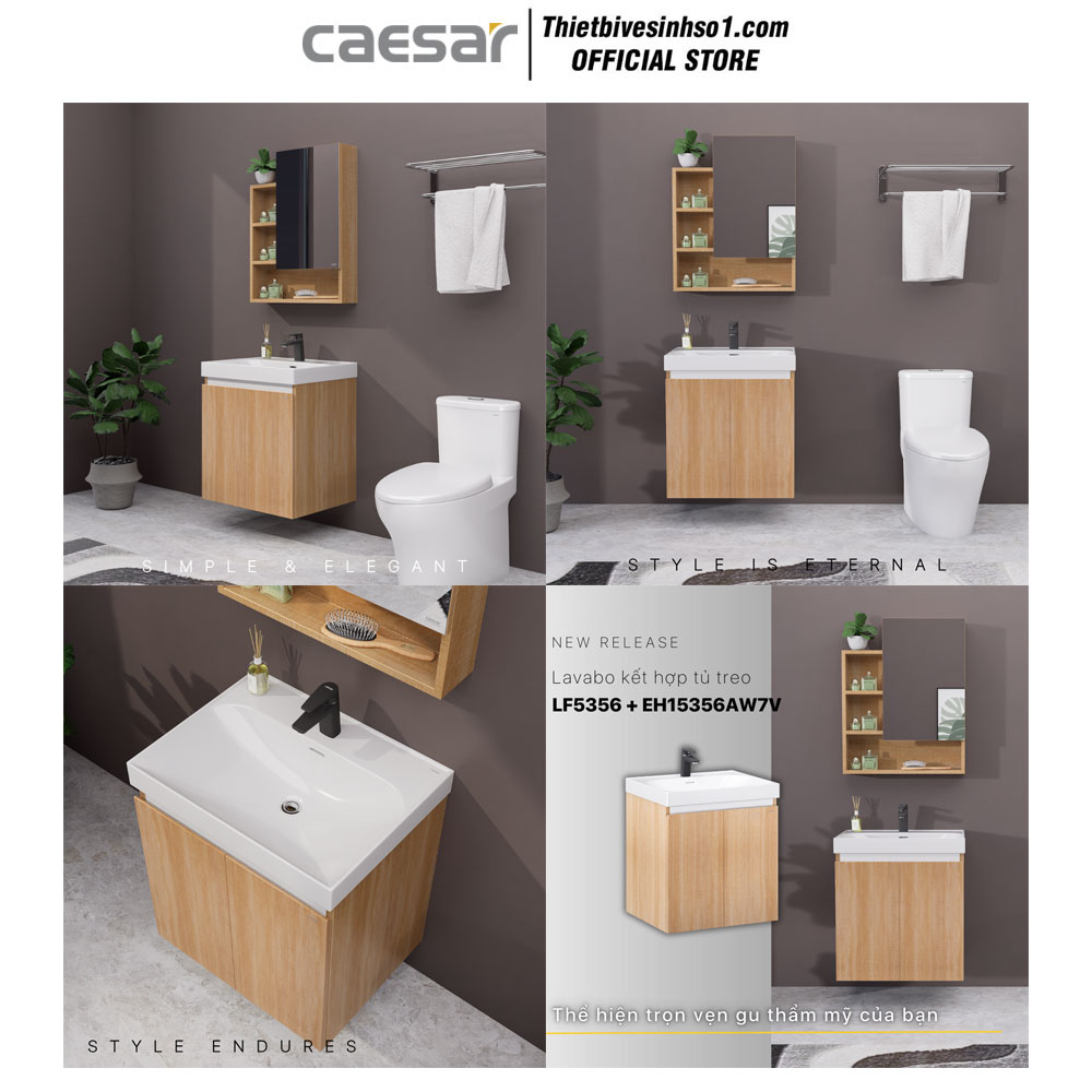 Tủ Chậu Lavabo Caesar LF5356-EH15356AW7V Tủ Chậu Lavabo Caesar LF5356-EH15356AW7V