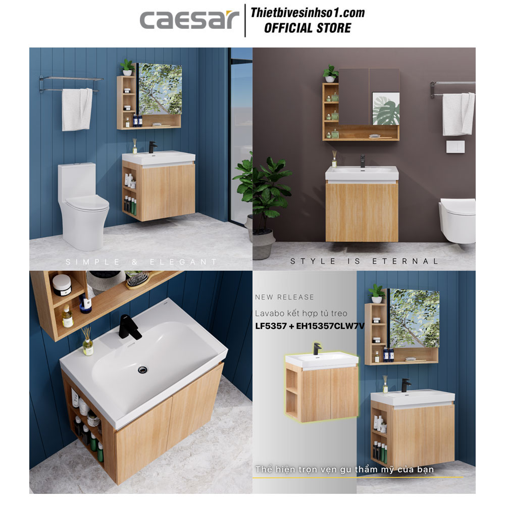Tủ Chậu Lavabo Caesar LF5357-EH15357CLW7V Tủ Chậu Lavabo Caesar LF5357-EH15357CLW7V