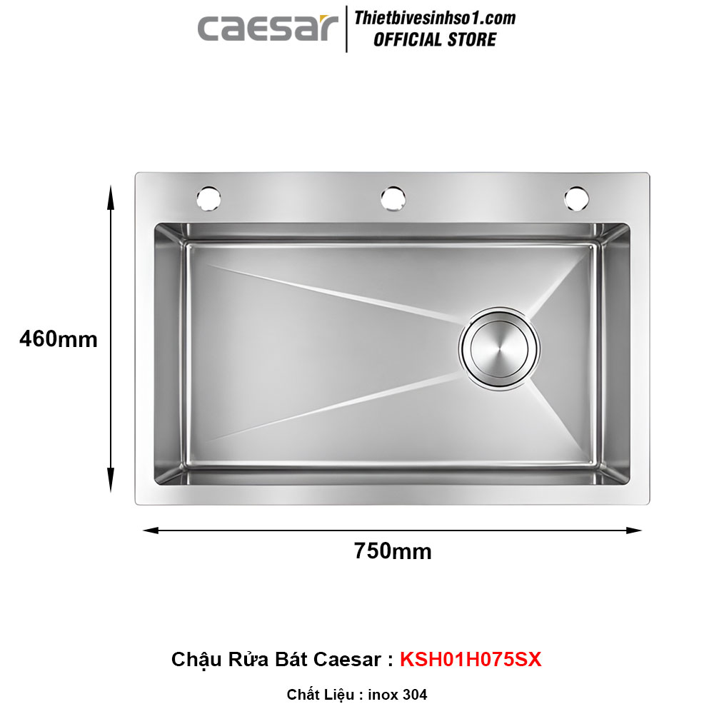 Chậu Rửa Bát Caesar KSH01H075SX Chậu Rửa Bát Caesar KSH01H075SX