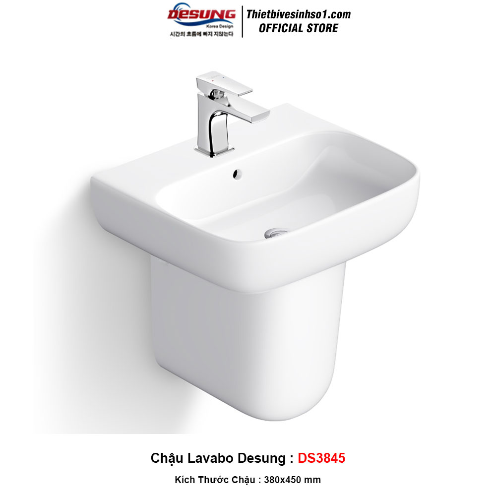 Chậu Lavabo Treo Tường Desung DS3845
