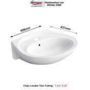 Chậu Lavabo Treo Tường 1 Lỗ