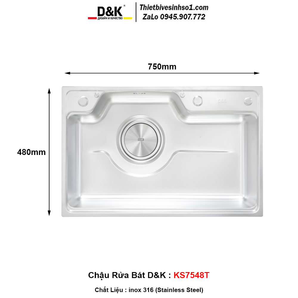 Chậu Rửa Bát D&K KS7548T
