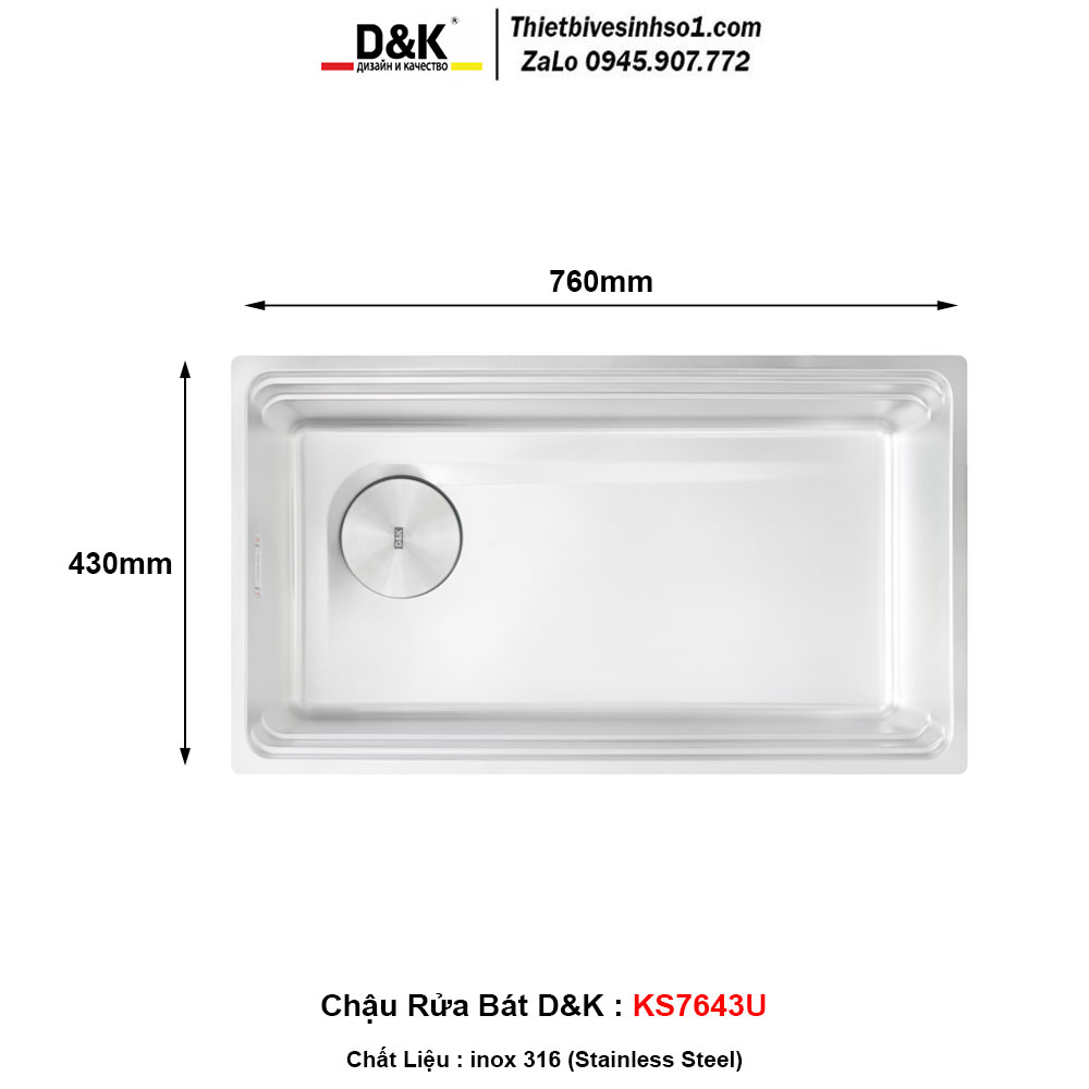 Chậu Rửa Bát D&K KS7643U
