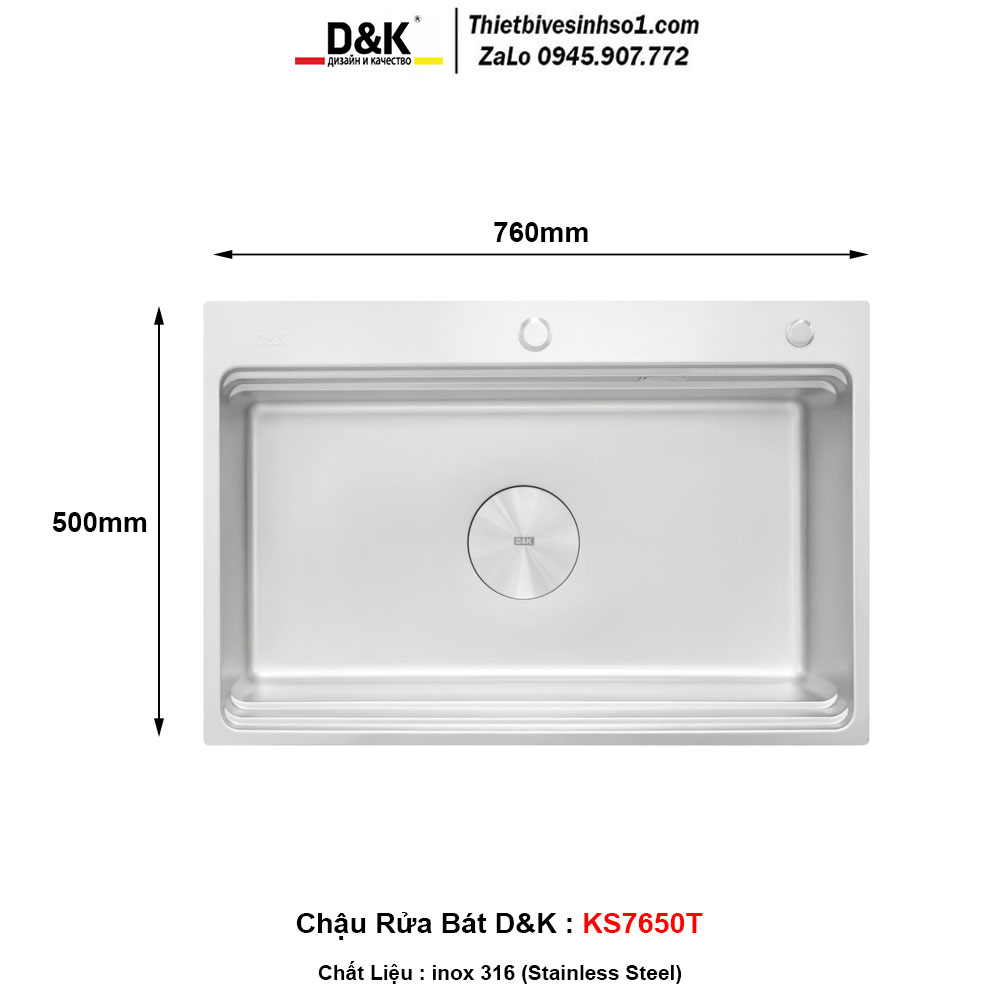 Chậu Rửa Bát D&K KS7650T