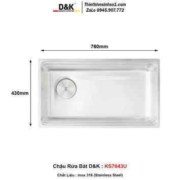 Chậu Rửa Bát D&K KS7643U