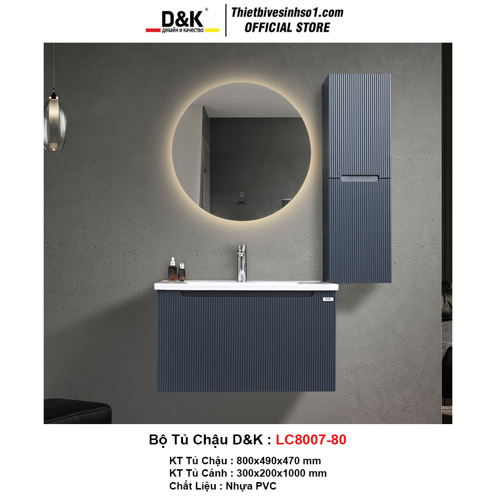 Bộ Tủ Chậu D&K LC8007-80 Bộ Tủ Chậu D&K LC8007-80