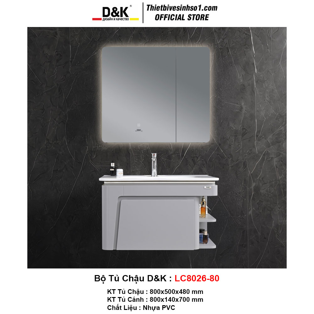 Bộ Tủ Chậu D&K LC8026-80 Bộ Tủ Chậu D&K LC8026-80
