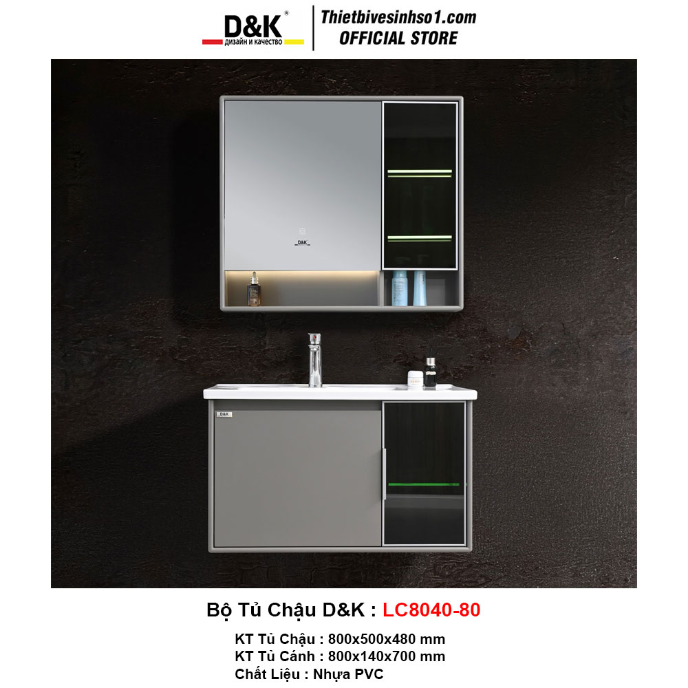 Bộ Tủ Chậu D&K LC8040-80