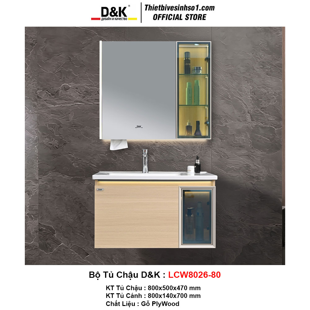 Bộ Tủ Chậu D&K LCW8026-80