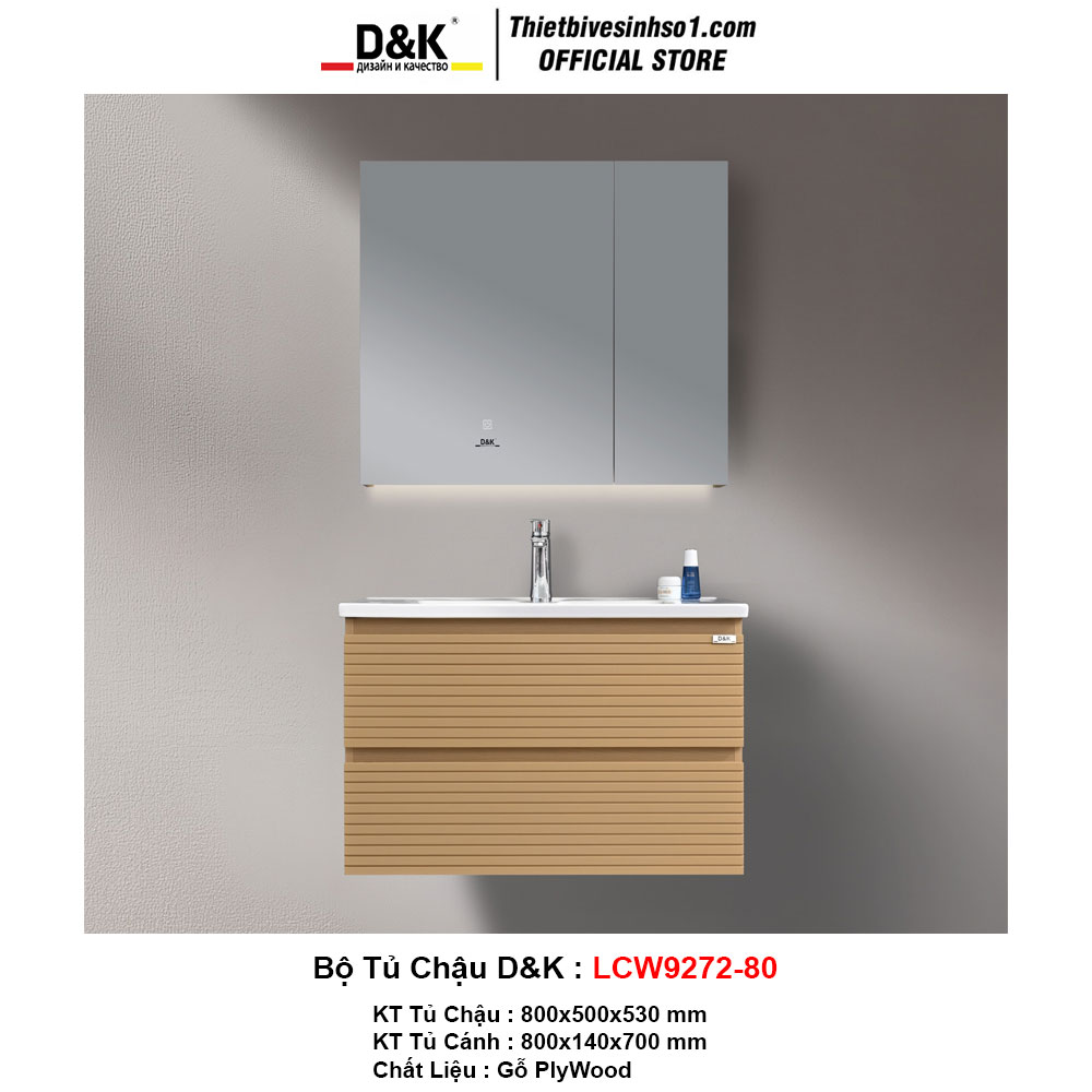 Bộ Tủ Chậu D&K LCW9272-80