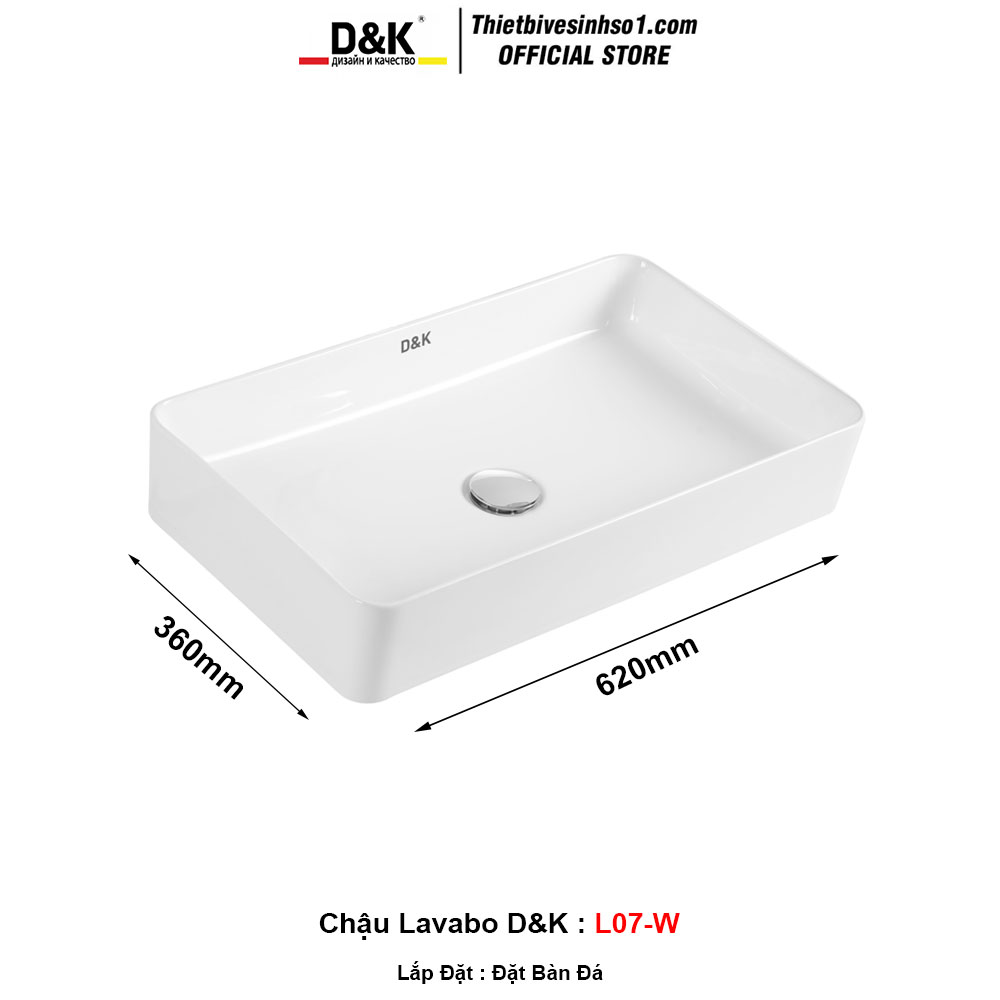 Chậu Lavabo Đặt Bàn D&K L07-W